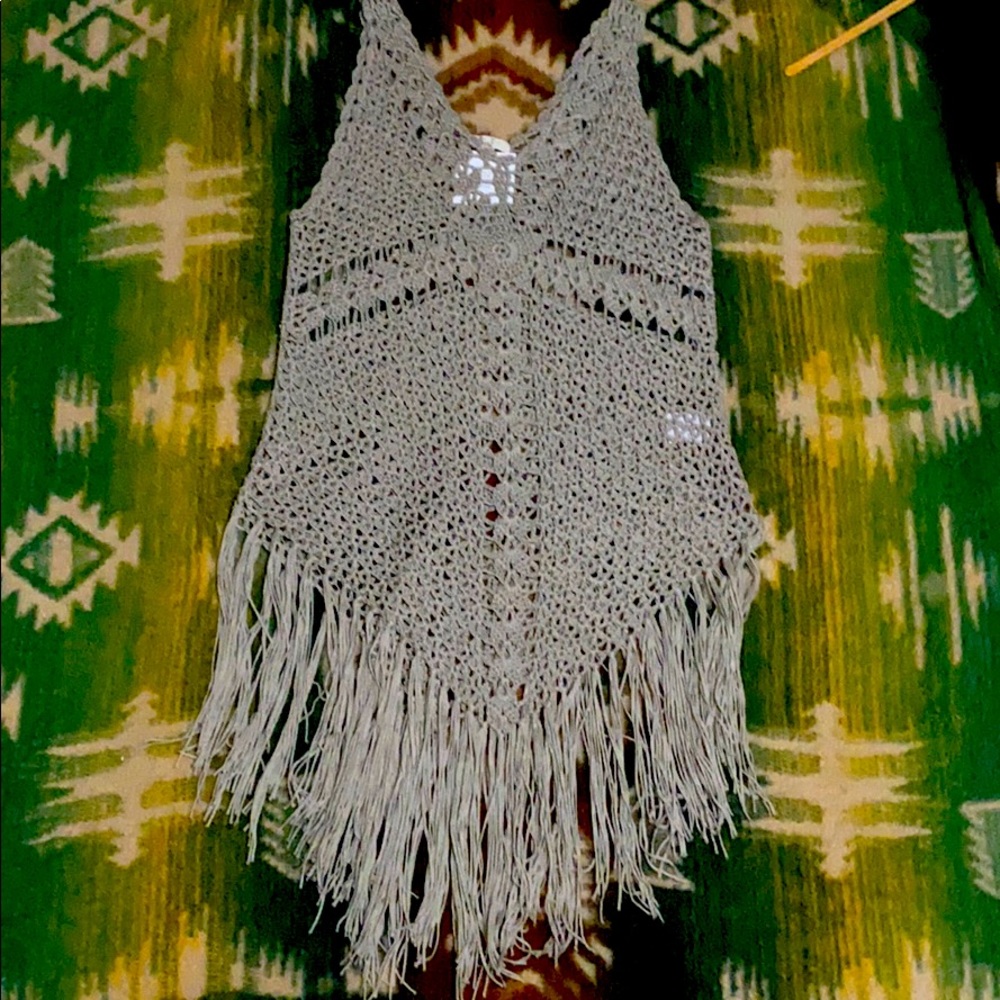 Knit Fringe Tank Top